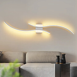 ZMH Applique Murale LED vague – 14w 100cm 3000k Blanc Chaud Blanc Design Moderne Pour Couloir