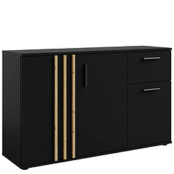 Konsimo Commode Ferio 2 tiroirs - Noir