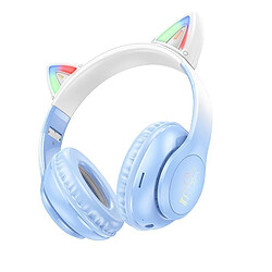 Yonis Casque Bluetooth oreilles de chat - Bleu