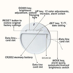Acheter Yonis Horloge LED Murale Connectée RGB WiFi