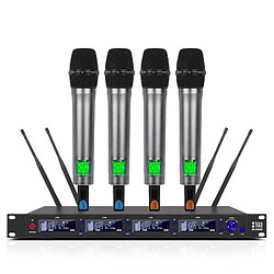 Yonis Microphone Sans Fil UHF 4 Canaux Pro