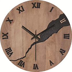 Yonis Horloge Murale 30cm Bois Silencieuse Chic