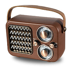 Yonis Enceinte Bluetooth rétro - Bois