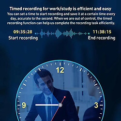 Dictaphone Intelligent HD Avec Réduction De Bruit Et Contrôle Vocal Noir YONIS