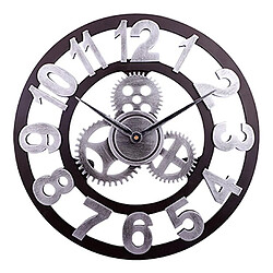 Yonis Horloge Murale Rétro Bois Silencieuse 35cm