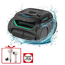 WYBOT C2 Robot Nettoyeur de Piscine Sans Fil, Nettoyage des Murs et Ligne d'Eau+ Sèche-Cheveux Offert