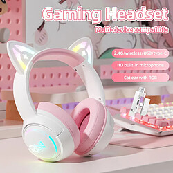 Yonis Casque audio sans fil - Rose