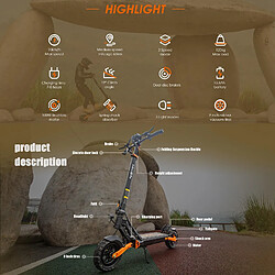 Yonis Trottinette Électrique Pliable Tout-Terrain Puissante 500W pas cher