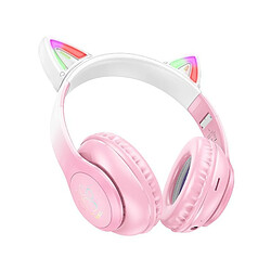 Yonis Casque Bluetooth oreilles de chat - Rose