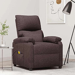 vidaXL Fauteuil de massage Marron foncé Tissu