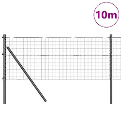 Avis vidaXL Clôture avec poteau Gris 0,4 x 10 m Acier et PVC