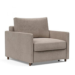 Inside 75 INNOVATION LIVING Fauteuil NEAH SLIM convertible 80x195 tissu Cordufine Beige