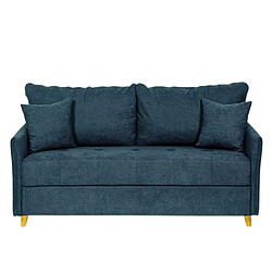Inside 75 Canapé convertible express 120 RASPAIL matelas 20 cm sommier METAL Genesis Bleu Pacific