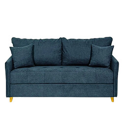 Inside 75 Canapé convertible express 120 RASPAIL matelas 16 cm sommier METAL Genesis Bleu Pacific