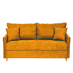 Inside 75 Canapé convertible express 120 RASPAIL matelas 20 cm sommier METAL Genesis Jaune Doré