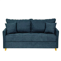 Inside 75 Canapé convertible express 140 RASPAIL matelas 16 cm sommier METAL Genesis Bleu Pacific