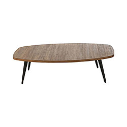 Mes Table basse 120x70x30 cm en teck marron et métal noir - DOXY