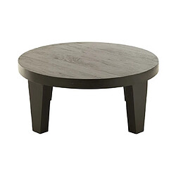 Mes Table basse ronde 80x34 cm en bois de manguier noir