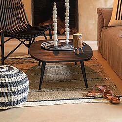 Mes Table basse 120x70x30 cm en teck et métal noir - DOXY