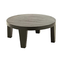 Mes Table basse ronde 80x34 cm en bois de manguier noir