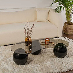 Hanah Home Table basse en verre 120 x 30 x 70 cm Sphere noir, bronze (verre).