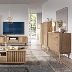 Konsimo Meuble TV Harma - Chêne clair