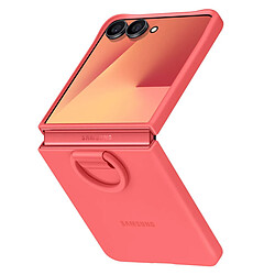 Samsung Coque Officielle pour Galaxy Z Flip 7 avec Anneau Ring Case Soft Touch Rouge