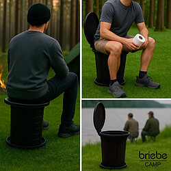 Toilette Portable Camping, WC Sèche Pliable Compacte pour Van, Voiture, Pêche, , Noir, Briebe, WC1184