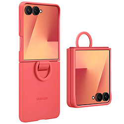 Samsung Coque Officielle pour Galaxy Z Flip 7 avec Anneau Ring Case Soft Touch Rouge