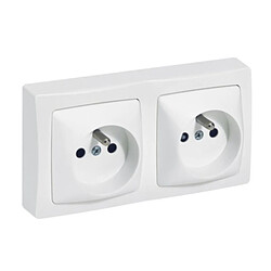 Double prise 16A avec terre Blanc - Les Apparents - Legrand