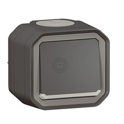 Poussoir lumineux étanche Plexo 10A anthracite - Legrand
