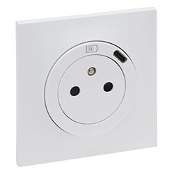 Prise de courant avec chargeur USB-C 16A blanc - Neptune - Legrand
