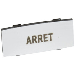 etiquette legrand osmoz aluminium avec texte arret - petit modèle