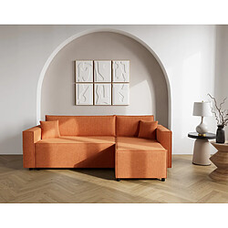 Bestmobilier Jonas - canapé d'angle réversible 4 places convertible avec coffre en tissu texturé