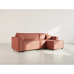 Bestmobilier Jonas - canapé d'angle réversible 4 places convertible avec coffre en tissu texturé