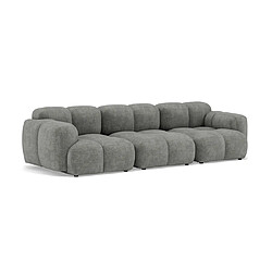 Lisa design Canapé modulable 3 places velours - Gris