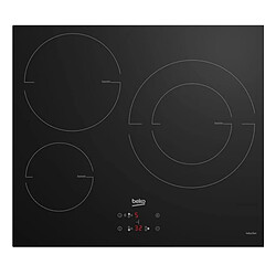 Table de cuisson induction 60cm 3 feux 7200w noir - HII63402MT - BEKO