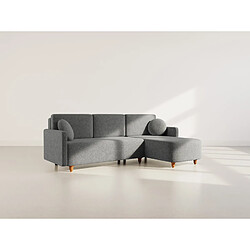 Bestmobilier Calypso - canapé d'angle réversible 4 places convertible avec coffre en tissu Calypso - canapé d'angle réversible 4 places convertible avec coffre en tissu - Gris Anthracite