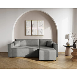 Bestmobilier Jonas - canapé d'angle réversible 4 places convertible avec coffre en tissu texturé