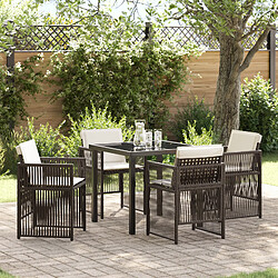 vidaXL Ensemble de salle à manger de jardin marron 5 pcs Marron Acier