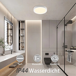 ZMH Plafonnier LED plat 18 W pour salle de bain - Lot de 5 Blanc chaud rond 3 000 K IP44 - Lampe d'intérieur pour couloir Ø 23 cm - Moderne