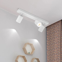 ZMH 3 Spots max 25 W GU10 blanc rotatif à 350° plafonnier style industriel applique murale adapté au salon à la chambre et à la cuisine