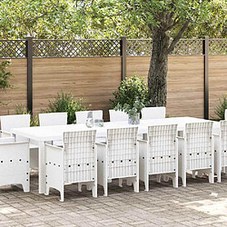 vidaXL Ensemble de salle à manger pour jardin 13 pcs Blanc Poly rotin