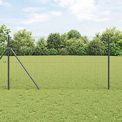 vidaXL Poteau de clôture. Gris 50 x 1,2 m (maillage de 25 x 25 mm)