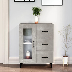 vidaXL Buffet gris béton 69,5x34x90 cm bois d'ingénierie