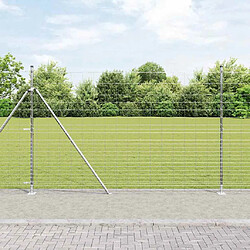 vidaXL Clôture de prairie Argent 25 x 1,6 m Acier galvanisé