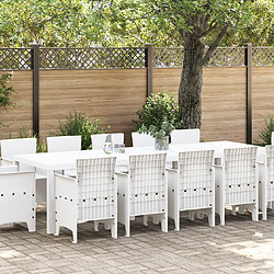vidaXL Ensemble de salle à manger pour jardin 13 pcs Blanc