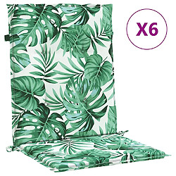 Acheter vidaXL Coussins de dossier Feuille 6 pcs Motif feuille 100 x 50 x 3 cm