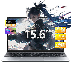 VANWIN Ordinateur portable de 15,6 pouces, Intel Celeron N5095 (4C/4T, 2,9 GHz au maximum), Windows 11 PRO, 16 Go de RAM DDR4, SSD de 512 Go, écran Full HD, clavier rétroéclairé + déverrouillage par empreinte digitale, WiFi5/USB3.0/BT4.2