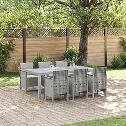 vidaXL Ensemble de salle à manger de jardin 7 pcs Gris clair